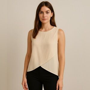 NWT Chic Cream Sleeveless Blouse by Emery Rose